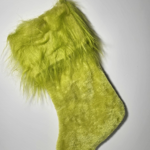 The grinch Dr. Seuss faux fur grinch stocking 20 in nwt - Picture 2 of 2